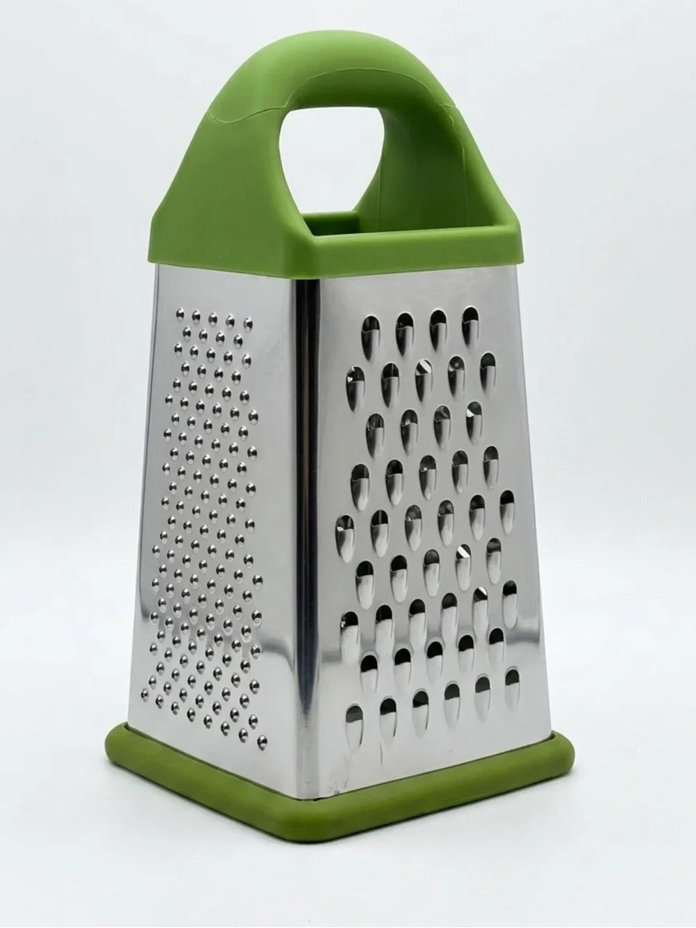 KitchenAid Professional Box Grater Green Silicone Handle Stainless Steel 4 Sided